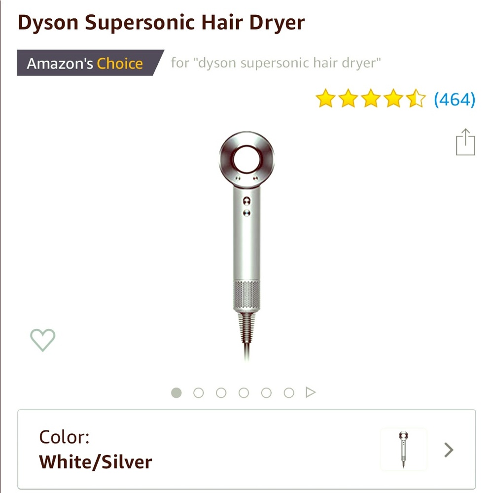 Dyson supersonic hair dryer white/silver